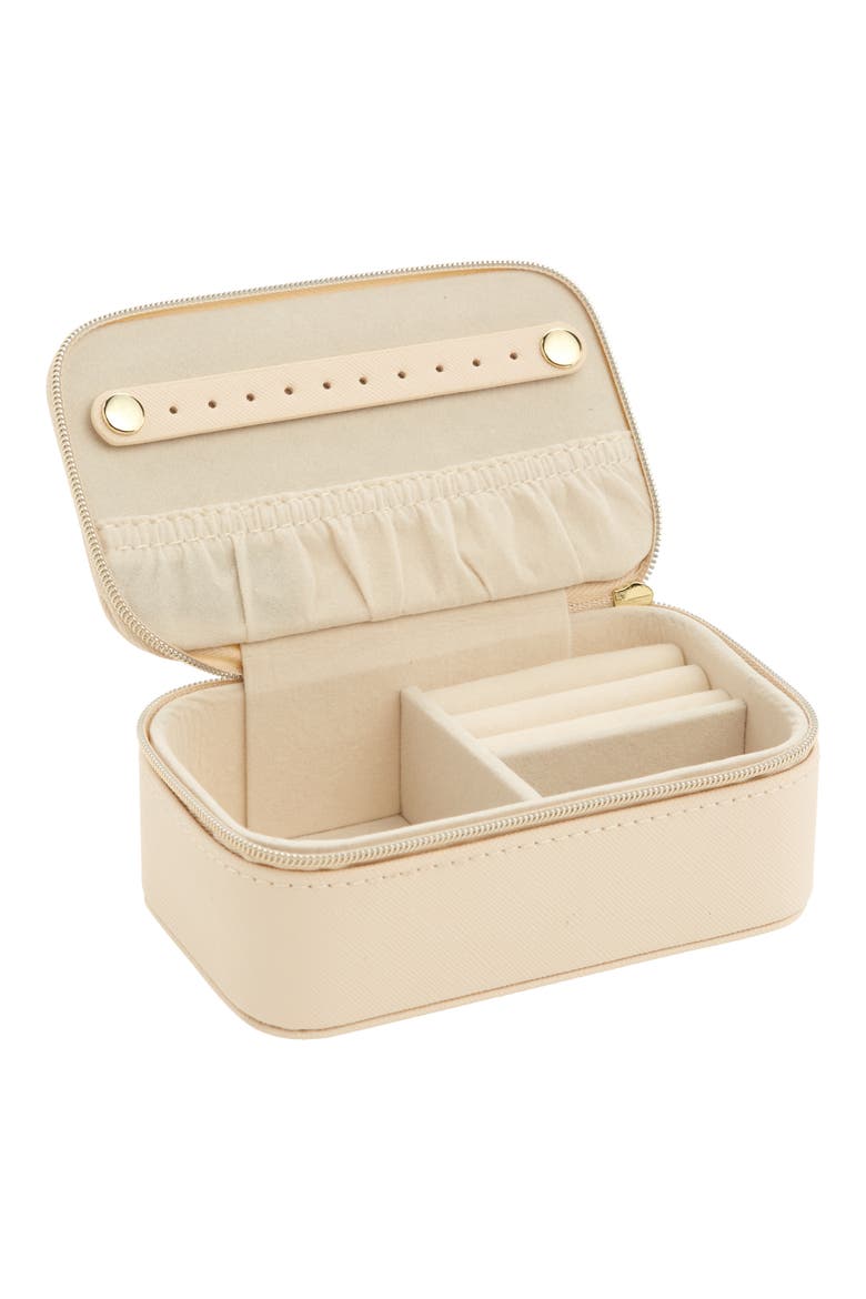 Initial Rectangular Jewelry Box, Alternate, color, G- CREAM- GOLD