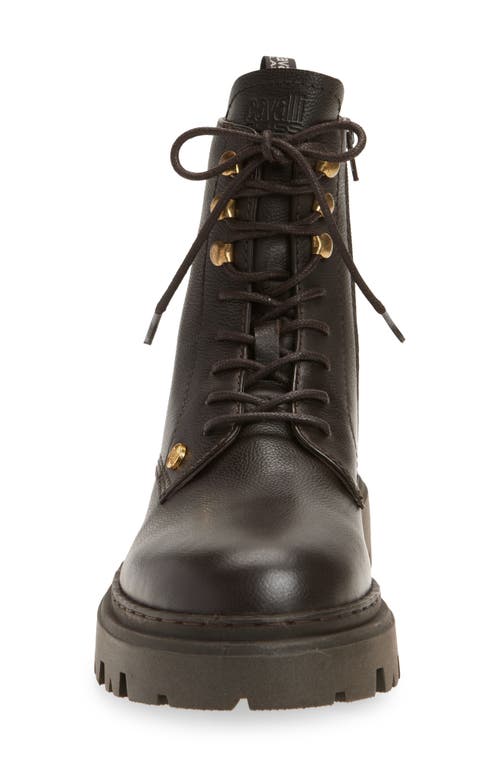 Roberto Cavalli Braise Combat Boot In Brown