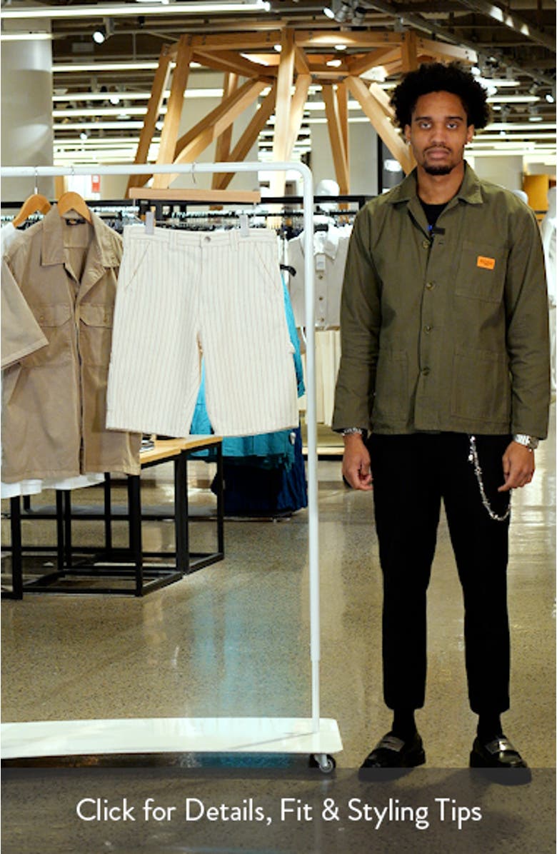 Service Stripe Canvas Carpenter Shorts, sales video thumbnail