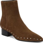 Vince August Pointed Toe Leather Bootie