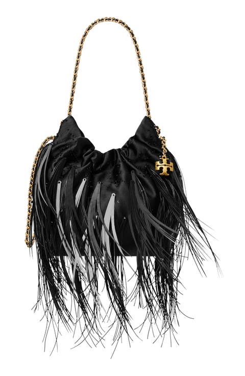 Mini Fleming Leather Feather Hobo Bag