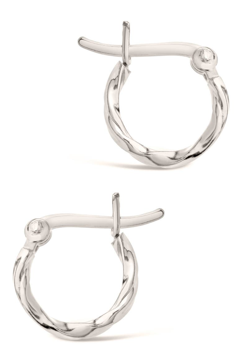 Simple Twist Hoop Earrings, Alternate, color, SILVER
