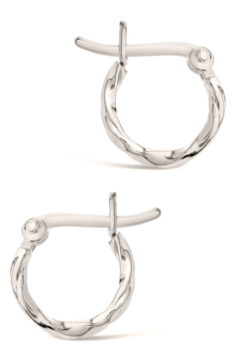 Sterling Forever Simple Twist Hoop Earrings, Alternate, color, Silver