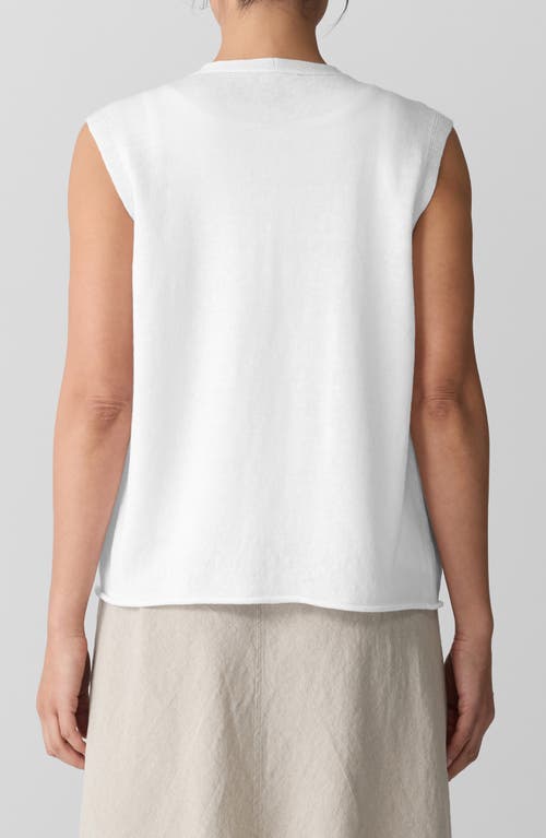 Eileen Fisher Tie Front Sweater Vest In White