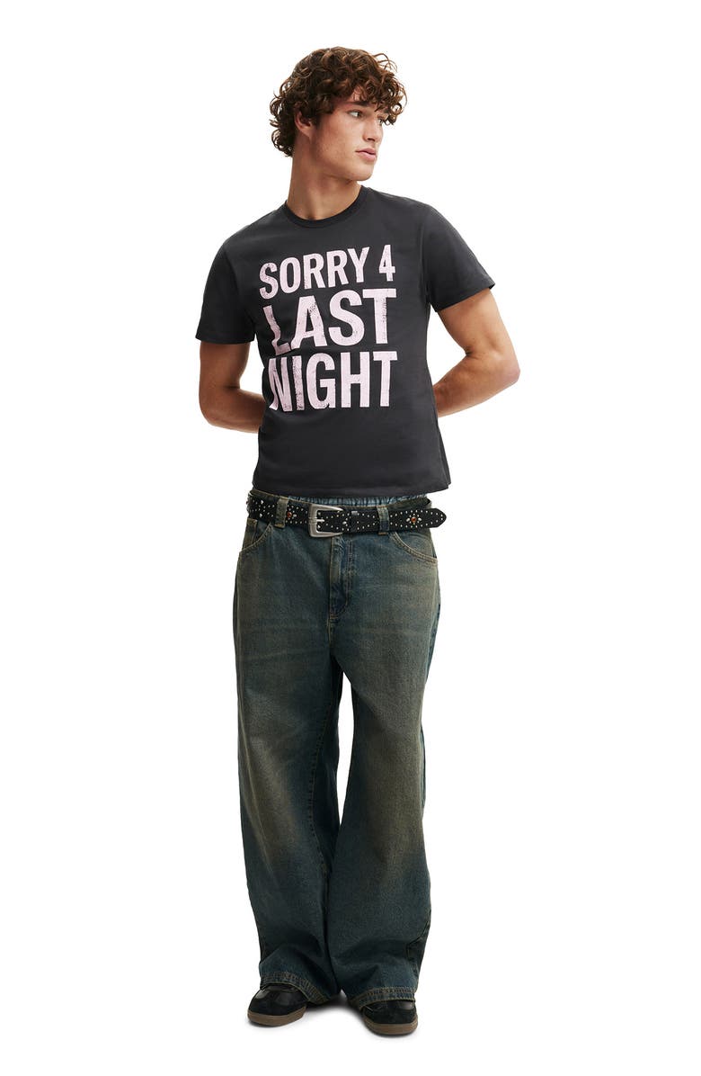 Cotton On Men's Baby Graphic T-Shirt, Alternate, color, Washed Black Sorry 4 Last