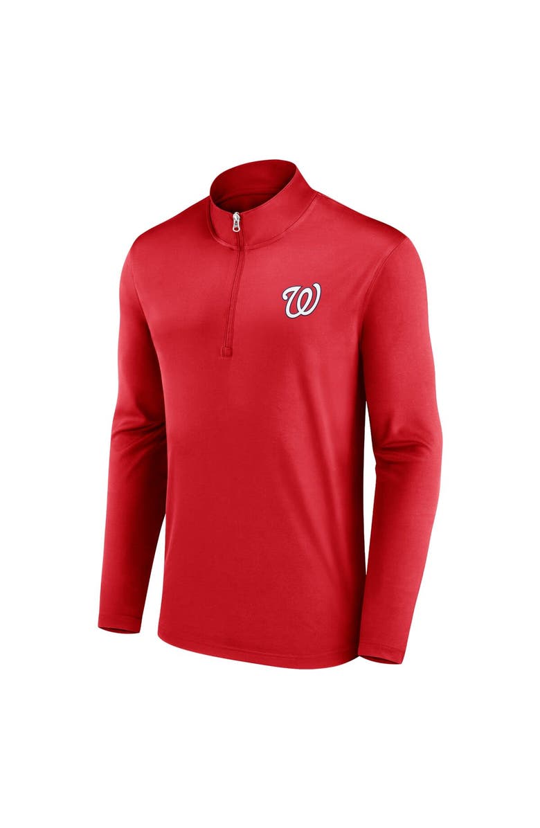 FANATICS Men's Fanatics Branded Red Washington Nationals Underdog Mindset Quarter-Zip Top, Alternate, color, Red