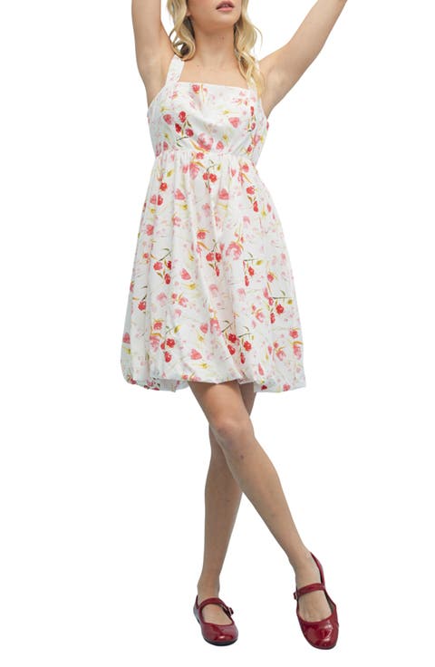 Floral Bubble Hem Fit & Flare Minidress