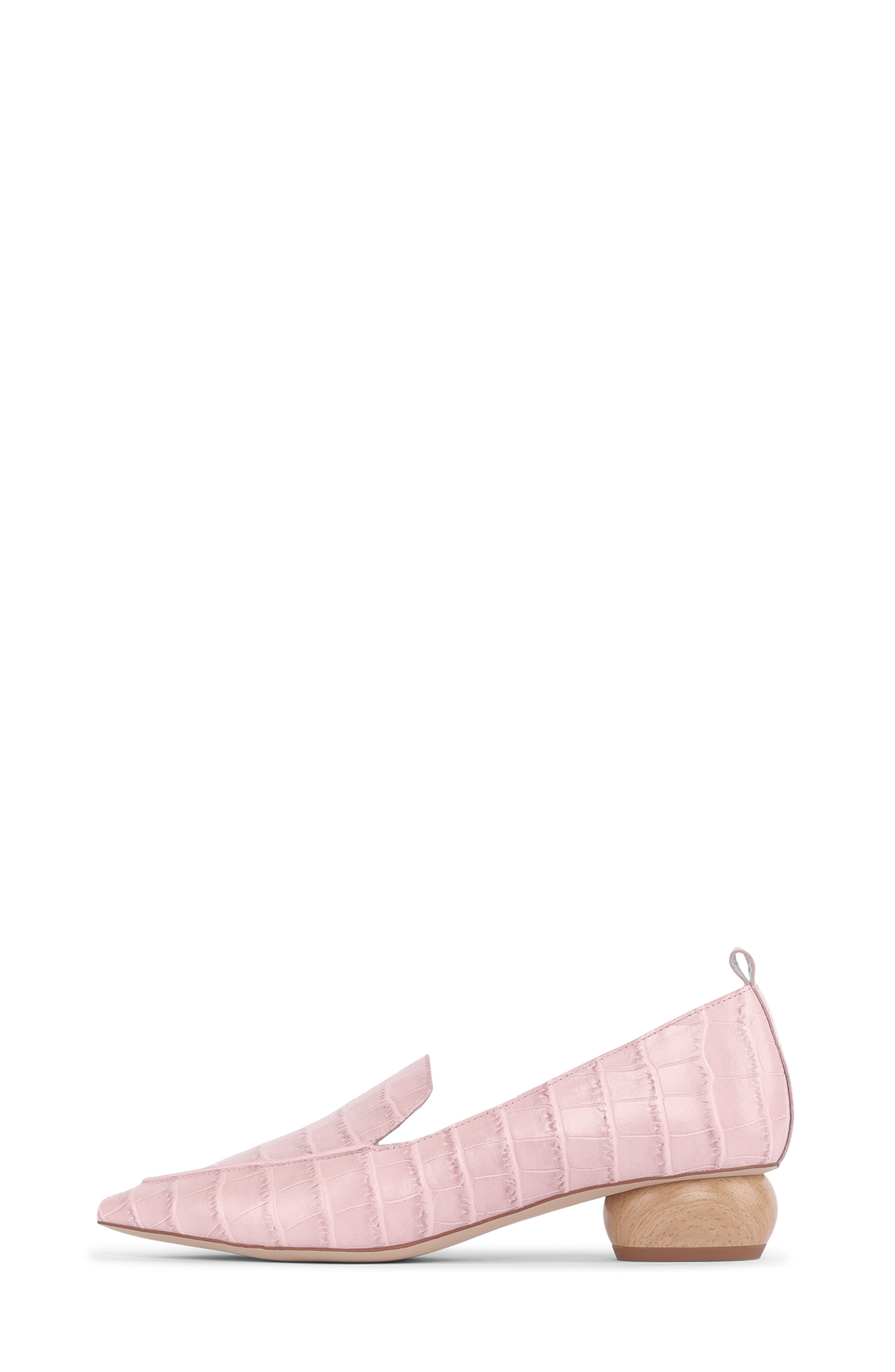 Viona Pointed Toe Loafer, Alternate, color, PINK CROCO