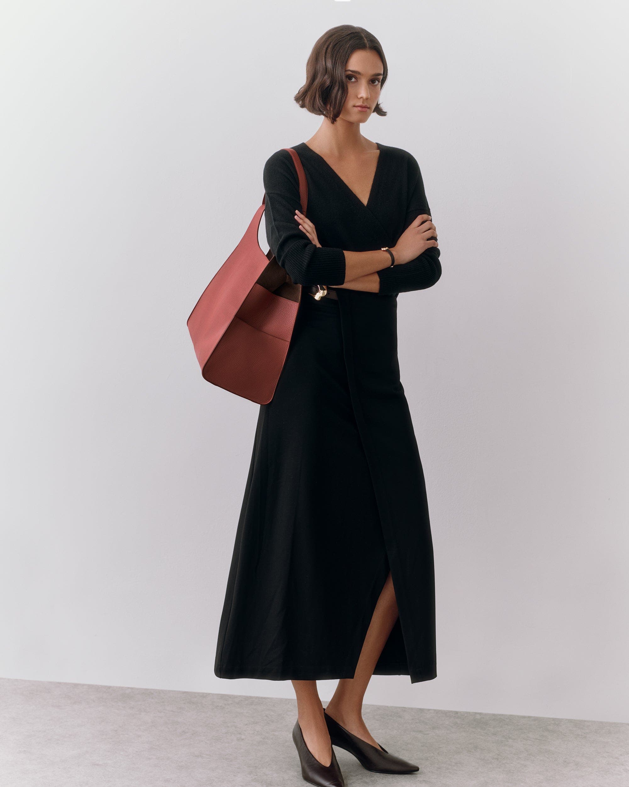 Oversized Double Loop Bag, Alternate, color, Dark Terracotta