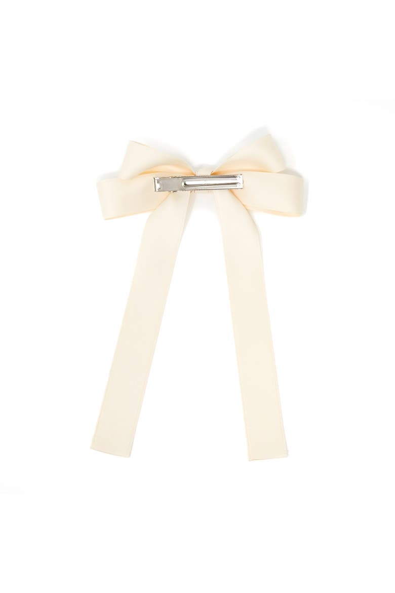 Classic Long Ribbon Bow Clip Gift Set with Tin Case, Alternate, color, Ivory