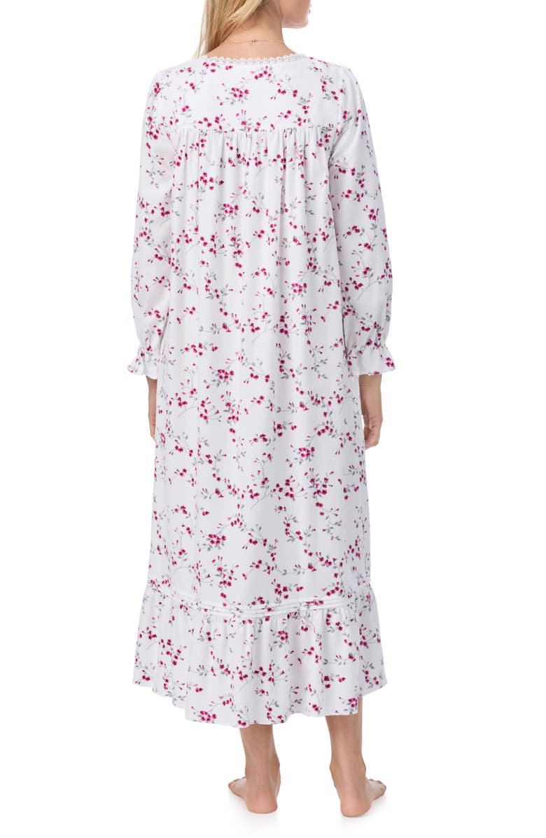 Eileen West Long Sleeve Cotton Blend Flannel Ballet Nightgown, Alternate, color,