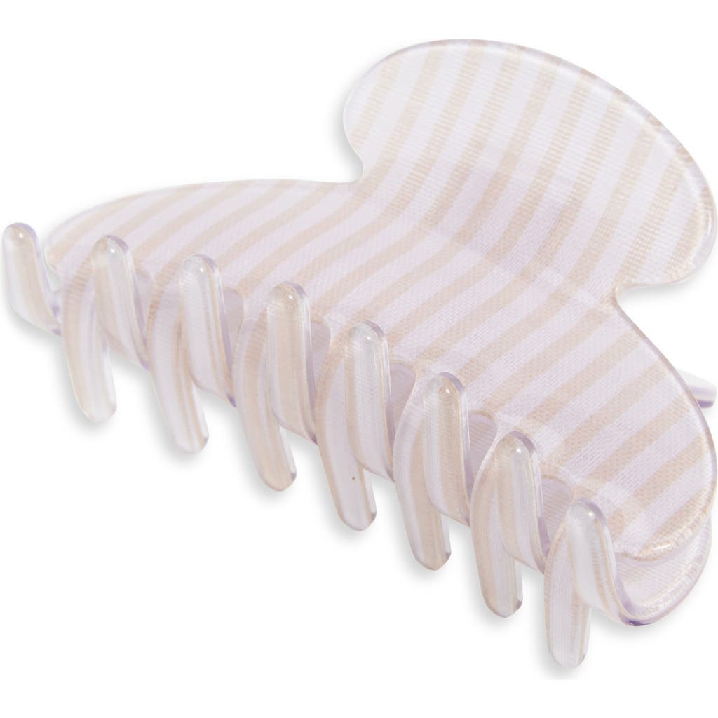 France Luxe Couture Stripe Small Claw Clip In Neutral