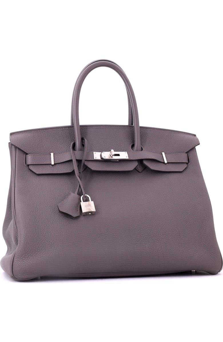 Pre-Owned Hermes Birkin Handbag Grey Togo with Palladium Hardware 35, Alternate, color, Etain