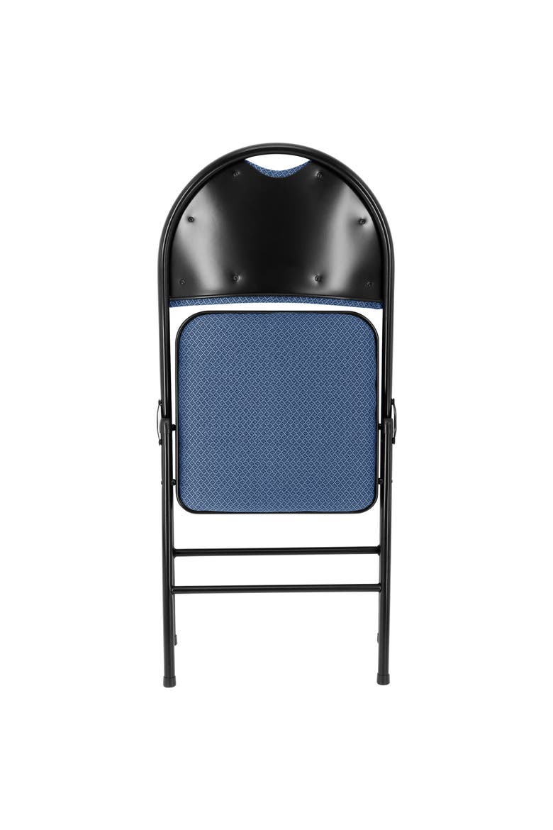 4 Piece Metal Folding Chair with Padded Seats, Alternate, color, Blue
