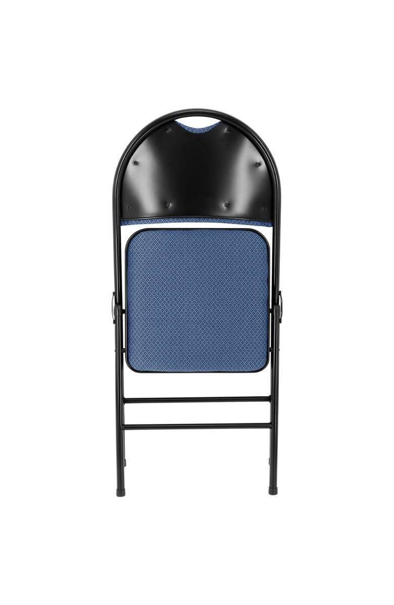 Elama 4 Piece Metal Folding Chair with Padded Seats, Alternate, color, Blue