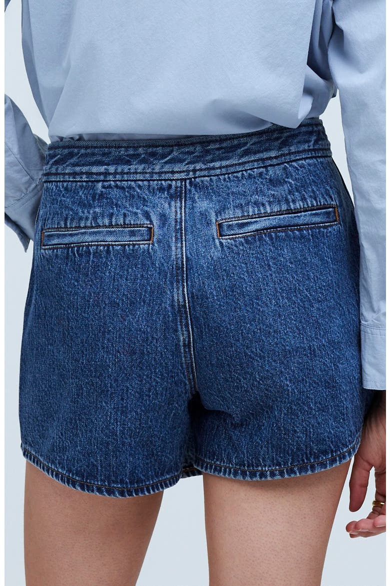 Denim Wrap Miniskort, Alternate, color, HAWORTH WASH