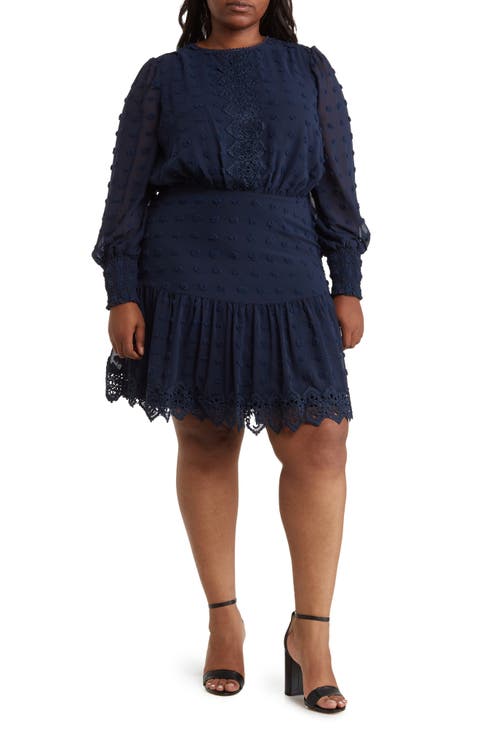 Rina Lace Long Sleeve Dress (Plus)
