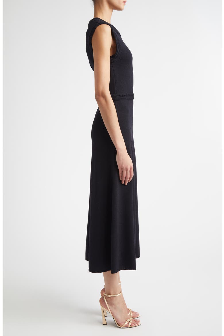 Legacy Crepe Sleeveless Wool Blend Sweater Dress, Alternate, color, BLACK