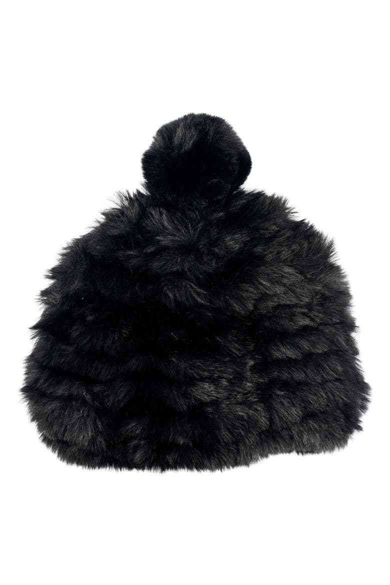 Faux Fur Beanie, Main, color, BLACK