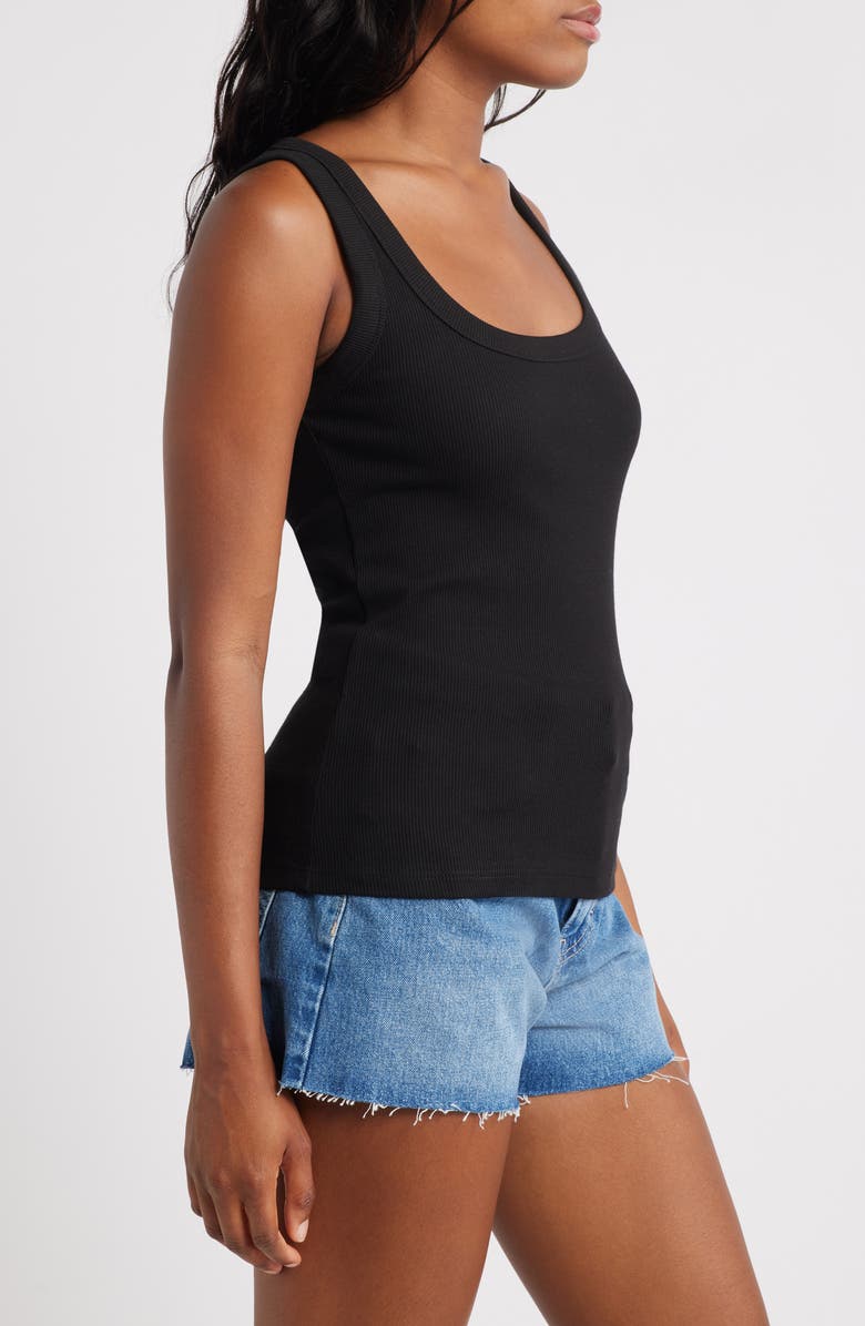 Topshop Scoop Neck Rib Tank, Alternate, color,