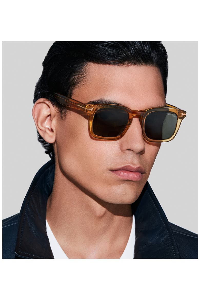 Dax 50mm Square Sunglasses, Alternate, color, SHINY YELLOW / GREEN