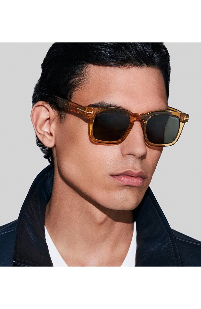 TOM FORD Dax 50mm Square Sunglasses, Alternate, color, Shiny Yellow / Green