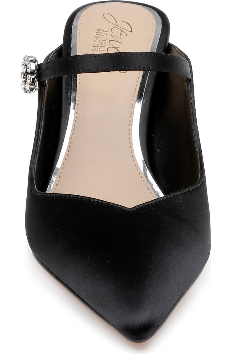 Jewel Badgley Mischka Kaylin Mary Jane Pointed Toe Mule, Alternate, color, Blacksatin