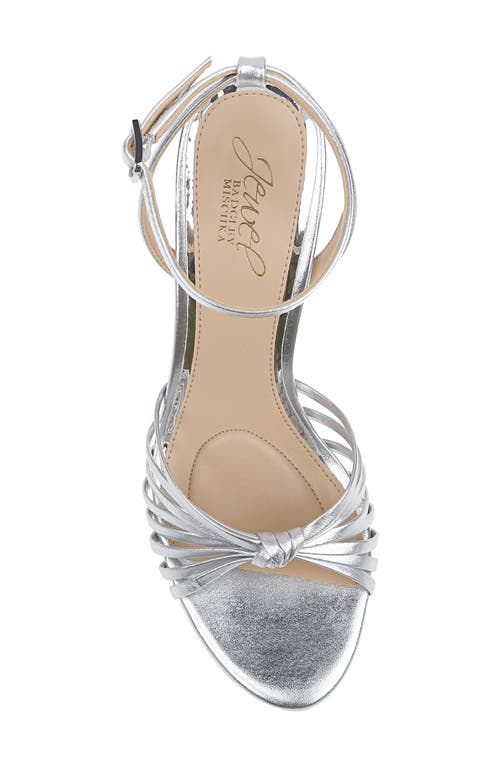 Jewel Badgley Mischka Skylar Ankle Strap Sandal In Silver Metallic