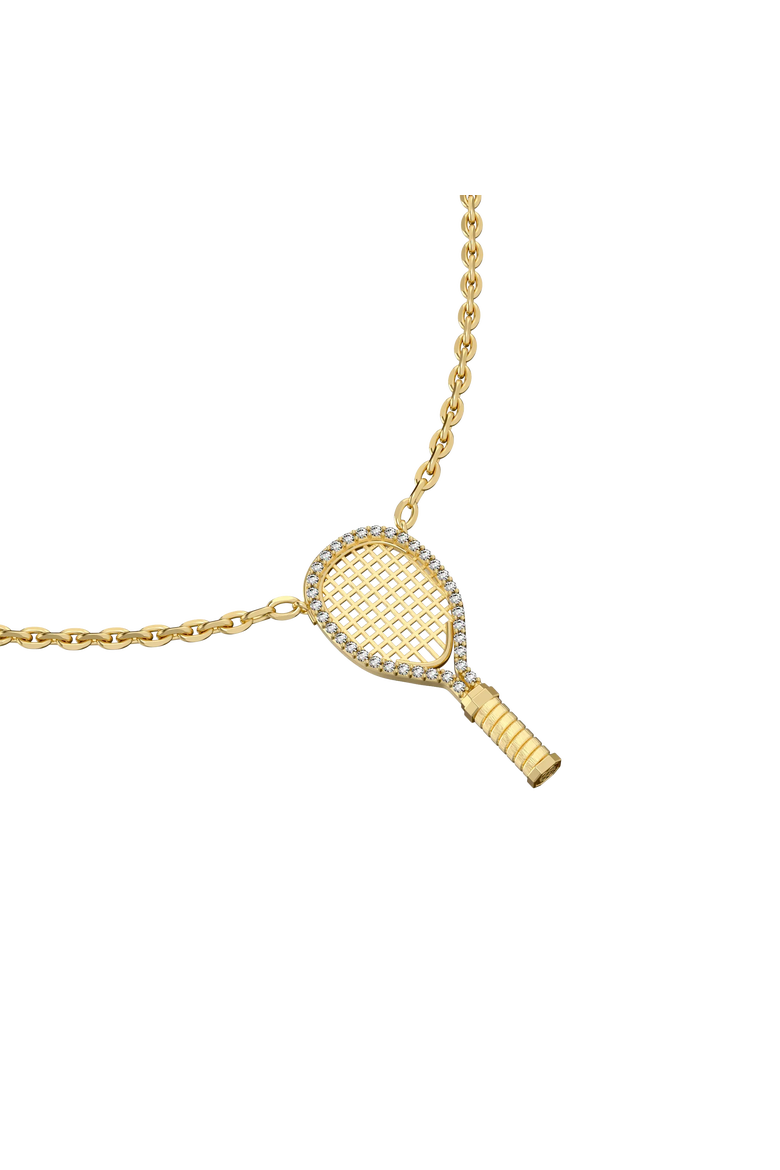 The Tennis Necklace, White Diamond Halo, Alternate, color, Gold / White Diamond