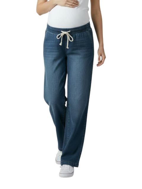Under the Belly Tie Waist Denim Wide Leg Pant