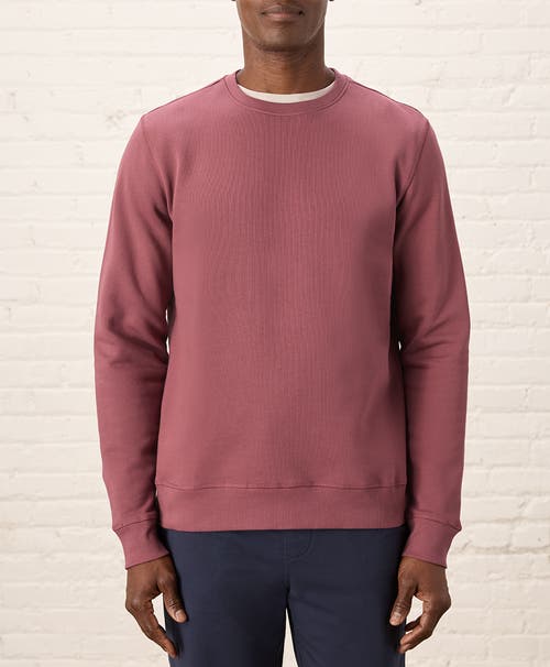 Pact Organic Cotton Cloud Brushed Fleece Crew Sweatshirt In Mauve