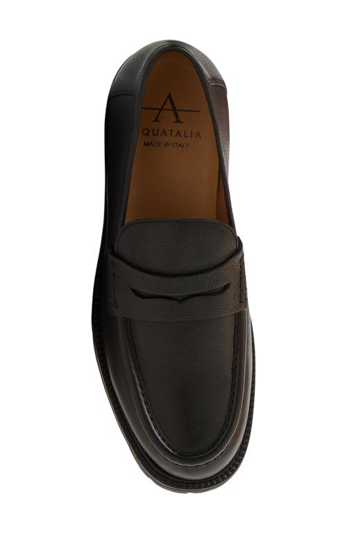 Aquatalia Blake Water Resistant Penny Loafer In Black
