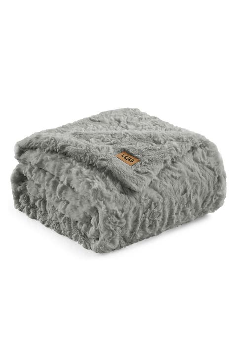 Adalee Faux Fur Throw Blanket