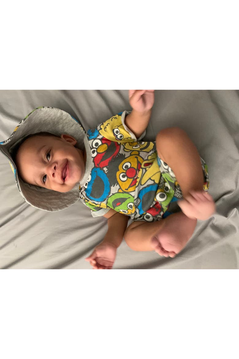 One Piece Romper and Hat Set, Alternate, color, Light Grey Heather