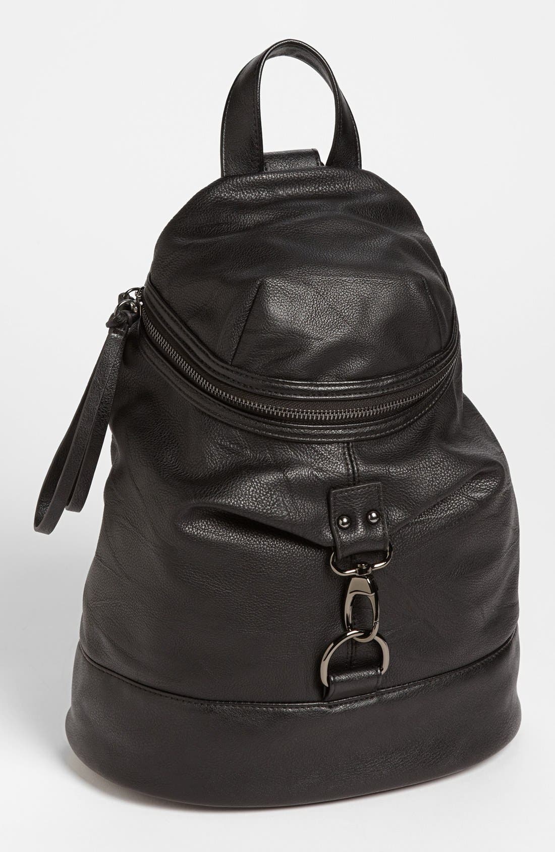 POVERTY FLATS by rian Faux Leather Backpack, Main, color, 