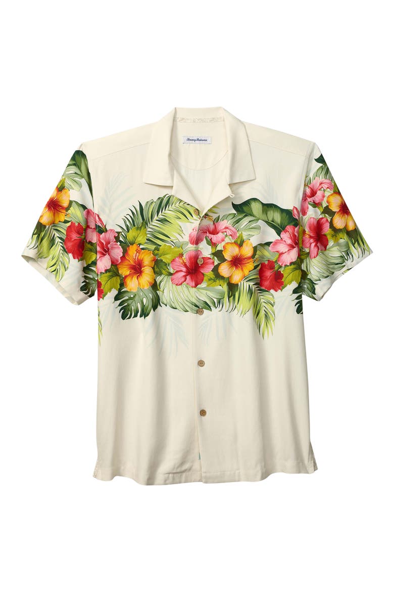 Island Blooms Silk Camp Shirt, Main, color, CONTINENTAL