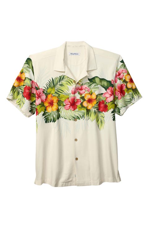 Island Blooms Silk Camp Shirt