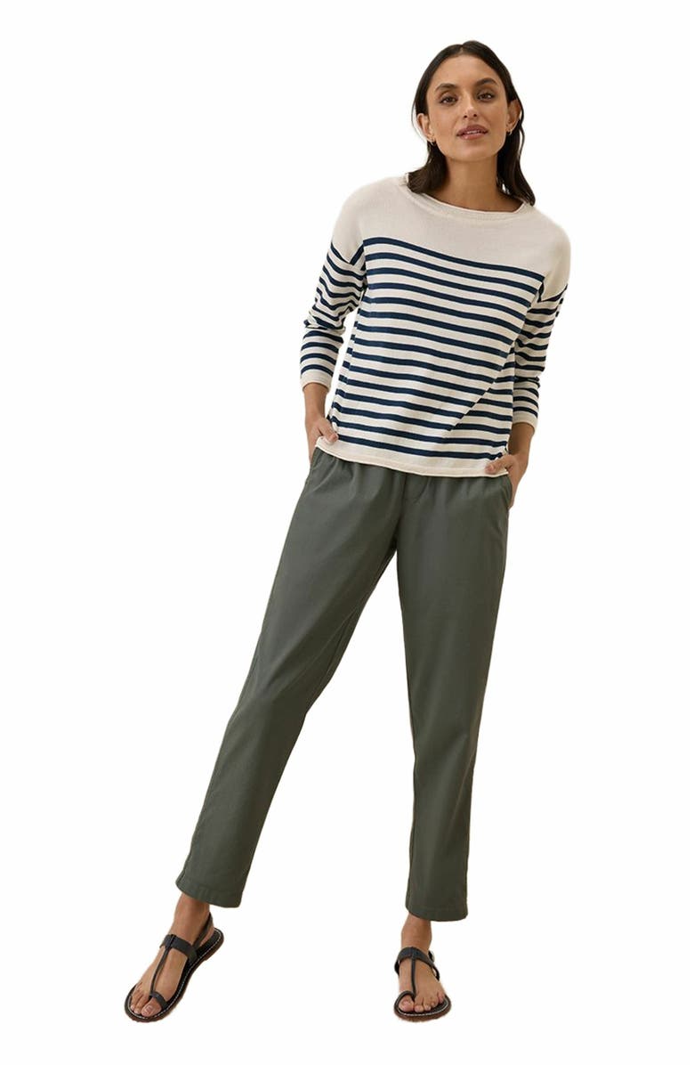 Pact Organic Cotton Classic Fine Knit Wide Neck Sweater, Alternate, color, Navy Laguna Stripe