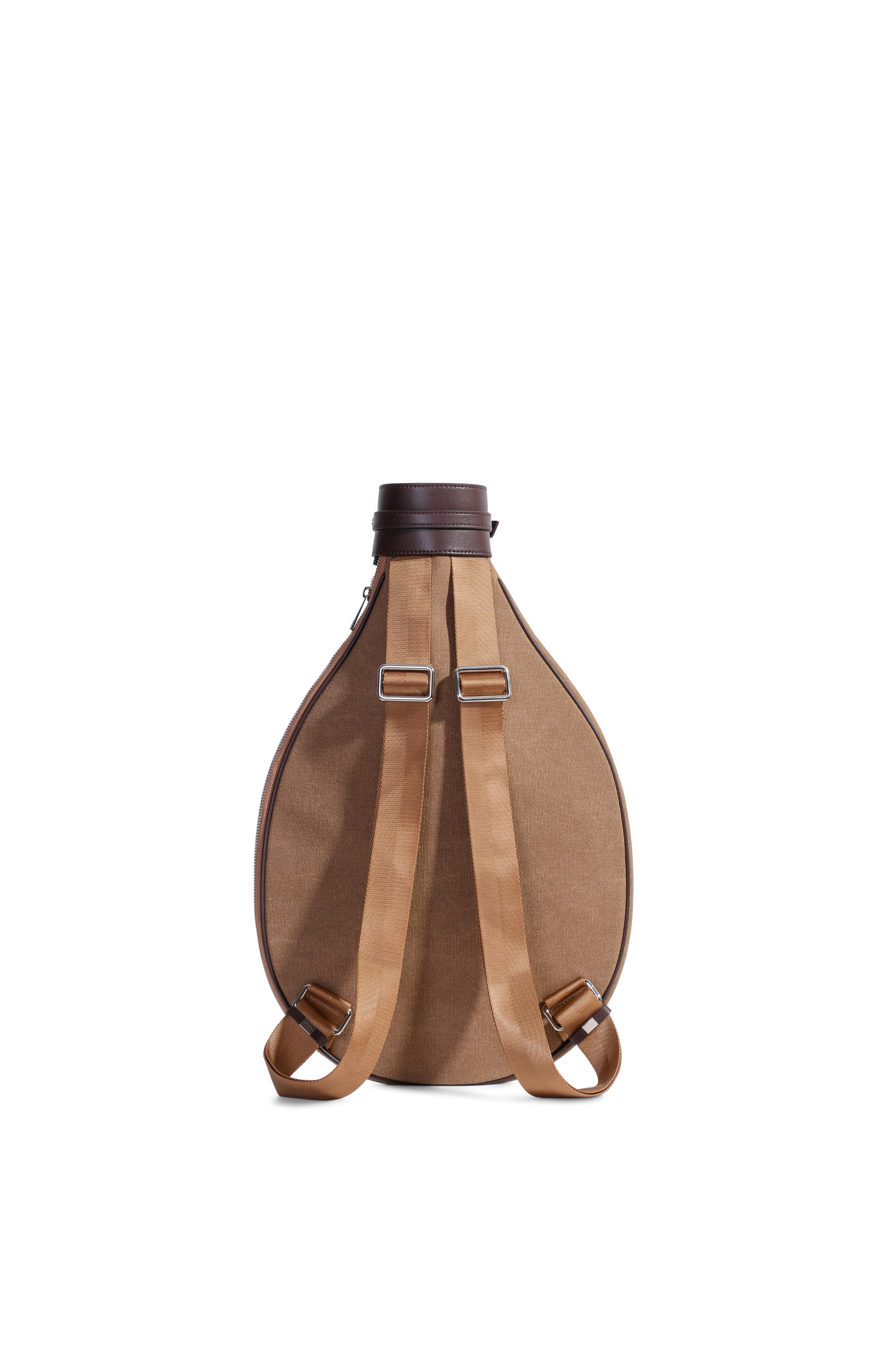 JURGI Tennis Racket Backpack in Canvas and Leather, Alternate, color, Brown