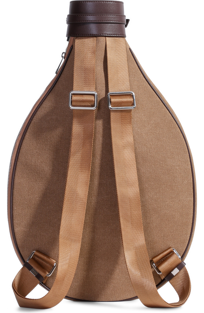 JURGI Tennis Racket Backpack in Canvas and Leather, Alternate, color, Brown