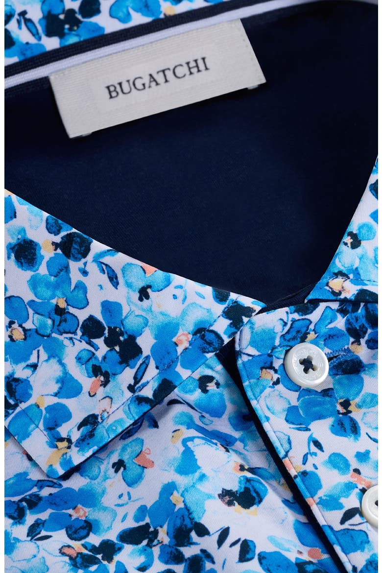 Hendrix Digital Painted Floral Print Pima Cotton Polo, Alternate, color, CLASSIC BLUE