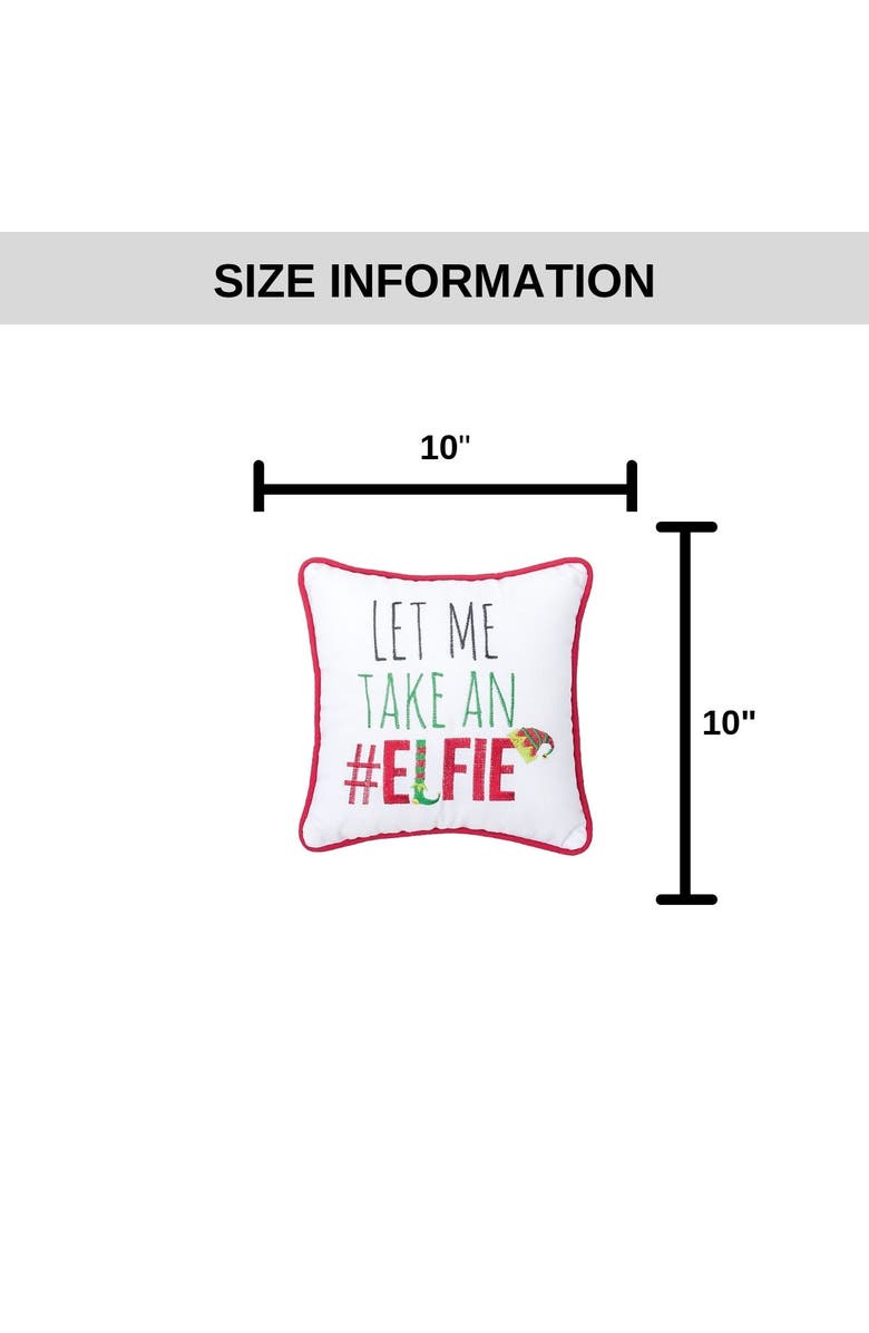 C&F Home #Elfie Embroidered Accent Pillow, 10" x 10", Alternate, color, Red