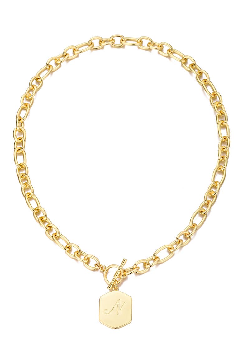 Monogram Initial Pendant Necklace, Main, color, GOLD-N