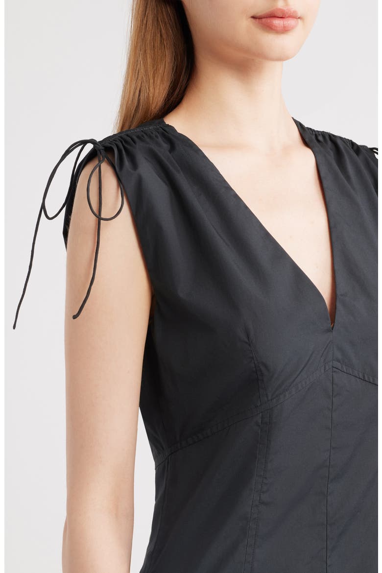 Emmet Tie Shoulder Sleeveless Fit & Flare Dress, Alternate, color, BLACK