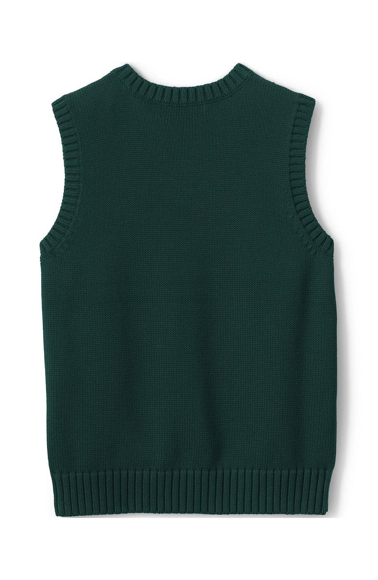 Lands' End School Uniform  Cotton Modal Sweater Vest, Alternate, color, Evergreen