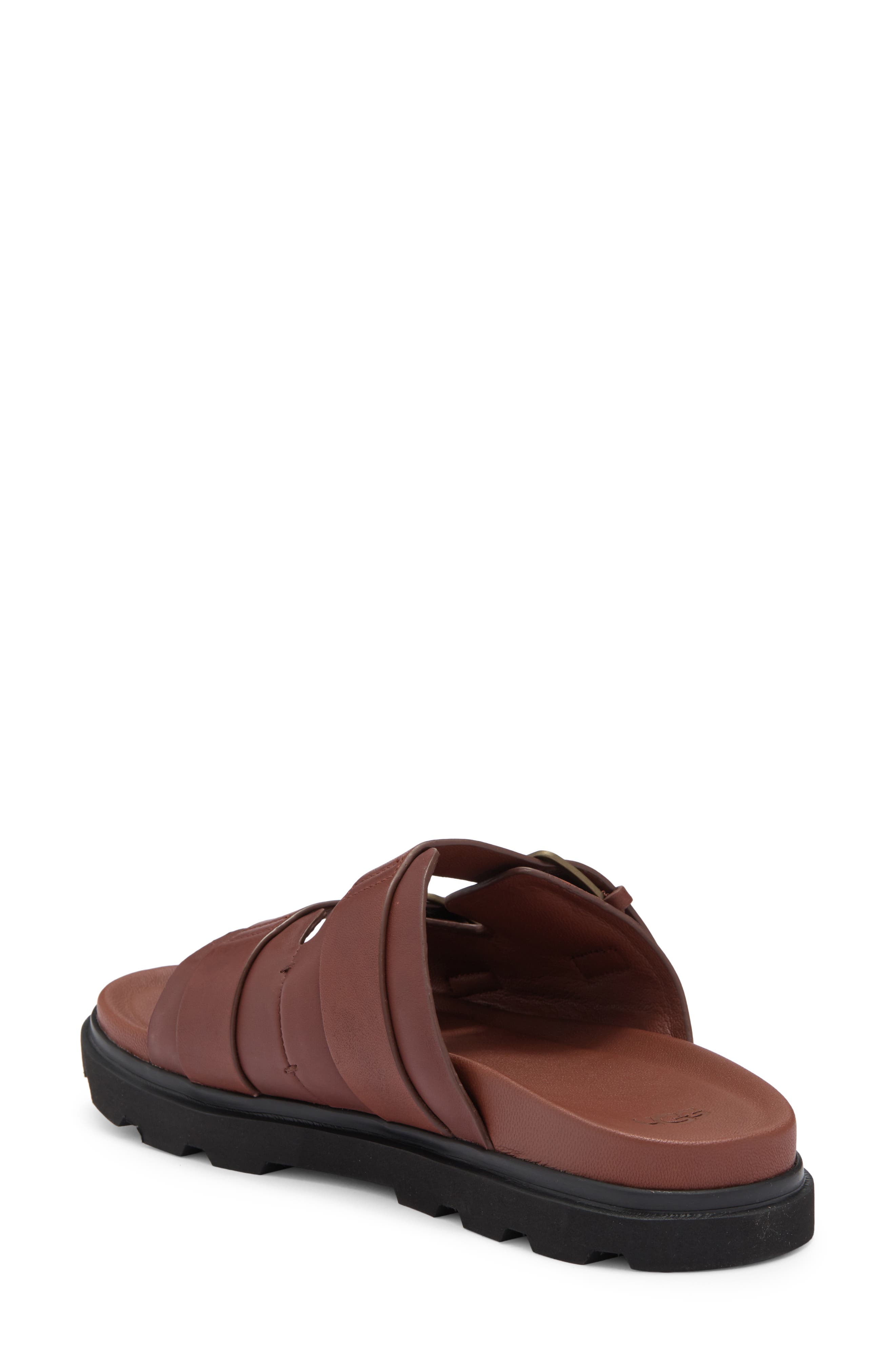 UGG<sup>®</sup> Capitola Buckle Slide Sandal, Alternate, color, Cognac