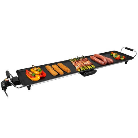 35 Inch Electric Grill with Drip Tray and Non-Stick Coating