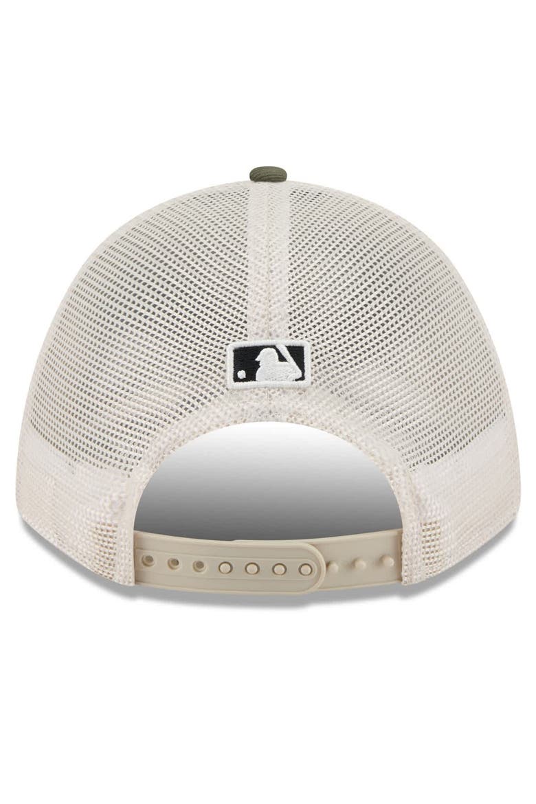 Men's New Era Light Beige/Olive Los Angeles Dodgers 2025 Armed Forces Day 9FORTY M-Crown A-Frame Adjustable Hat, Alternate, color, Light Beige