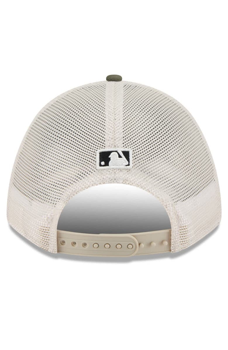 New Era Men's New Era Light Beige/Olive Los Angeles Dodgers 2025 Armed Forces Day 9FORTY M-Crown A-Frame Adjustable Hat, Alternate, color, Light Beige