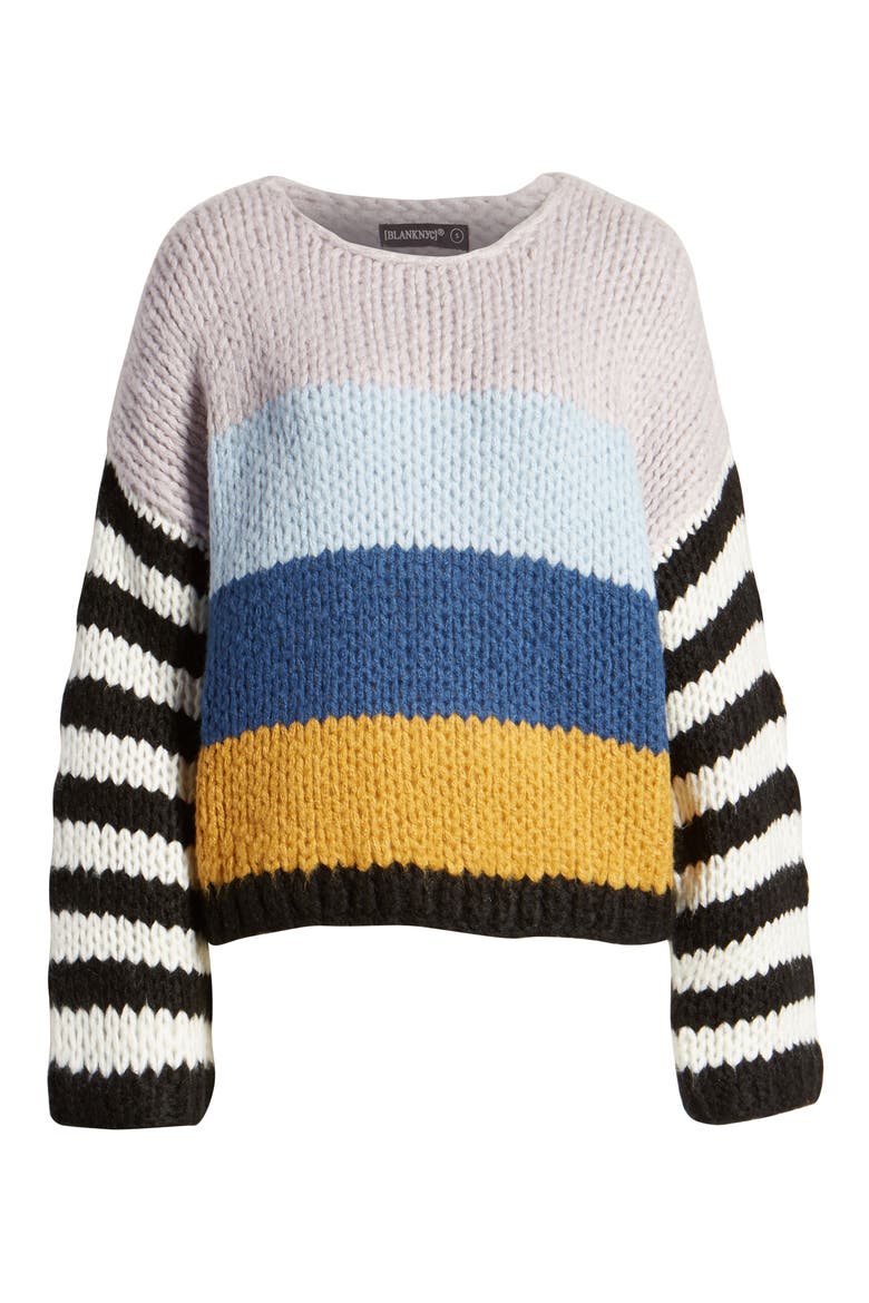 Stripe Oversize Sweater, Alternate, color, MIXED SIGNALS